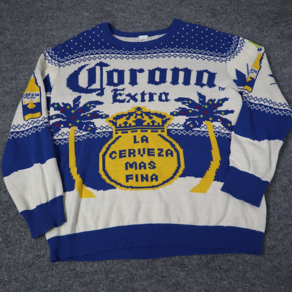 Corona Beer Ugly Christmas Sweater‎ Cinco De Mayo Mens Large Knitted Mens Large